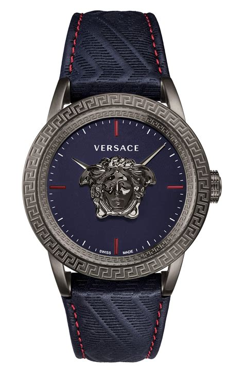 versace leather watch